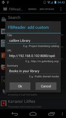 FBReader Calibre connector android App screenshot 1